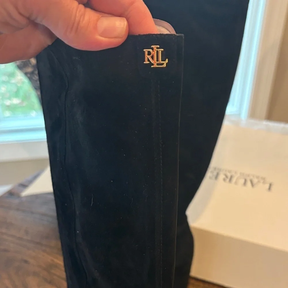 Ralph Lauren Black Artizan Knee Boots